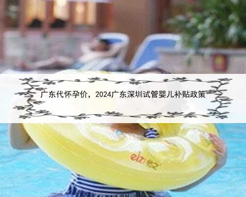 <b>广东代怀孕价，2024广东深圳试管婴儿补贴政策</b>